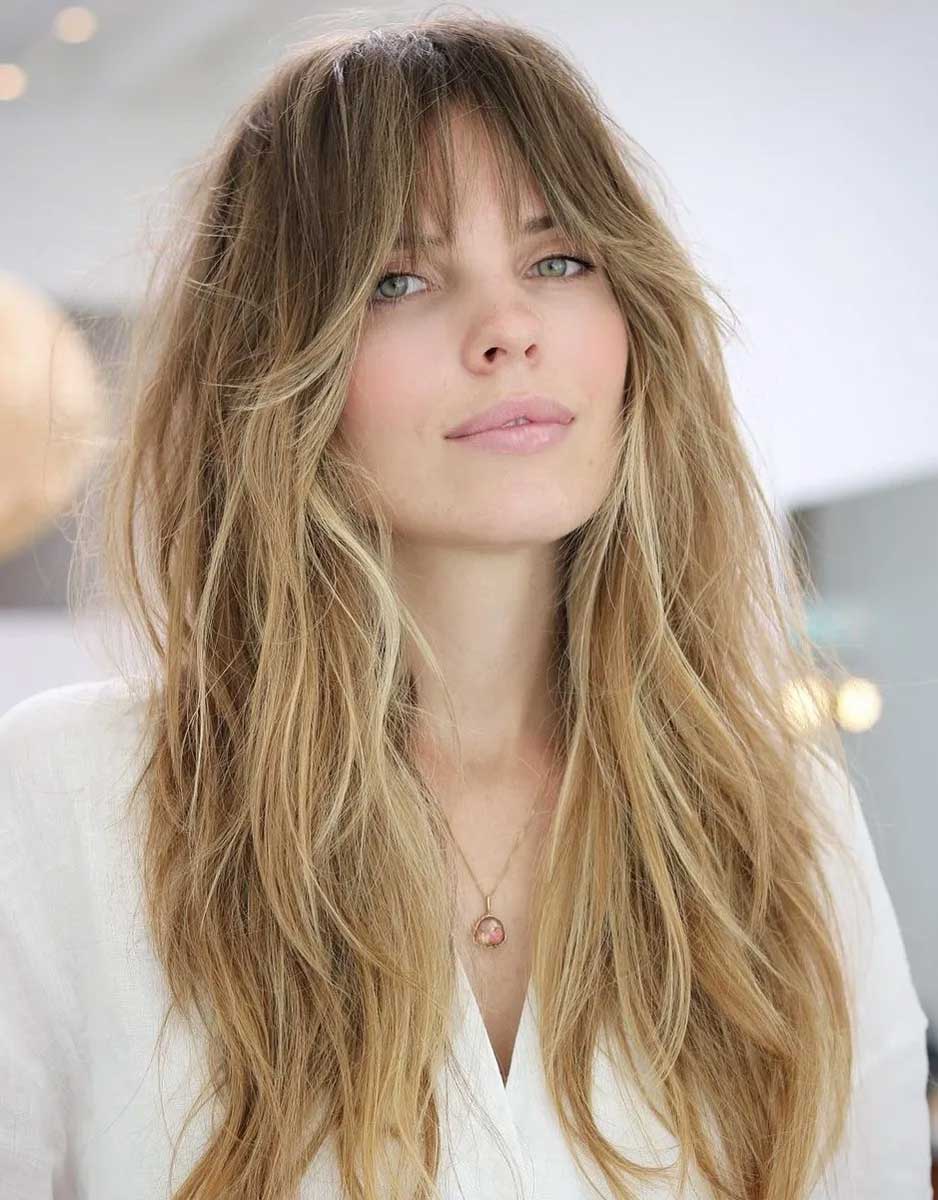 Frangetta disordinata per capelli lunghi