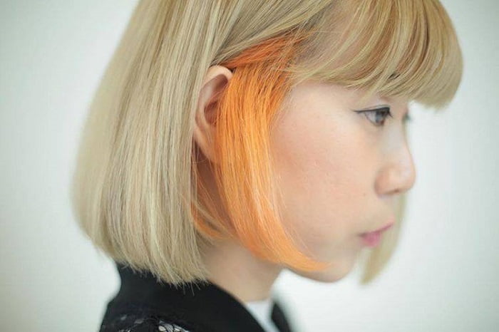capelli color arancione mandarino
