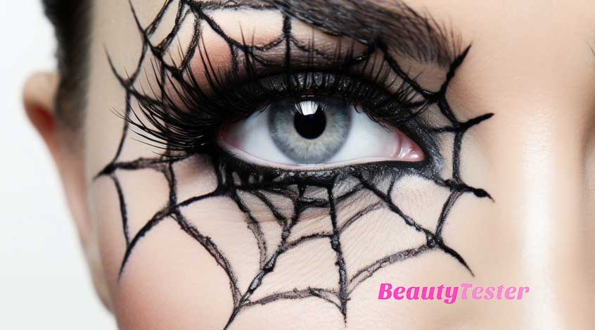 trucco halloween ragnatela occhio