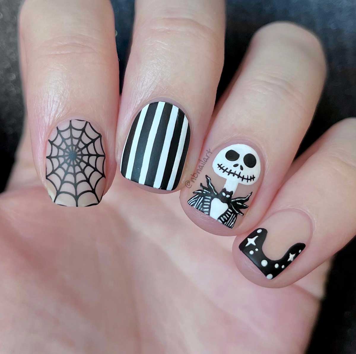 The Nightmare Before Christmas nail art