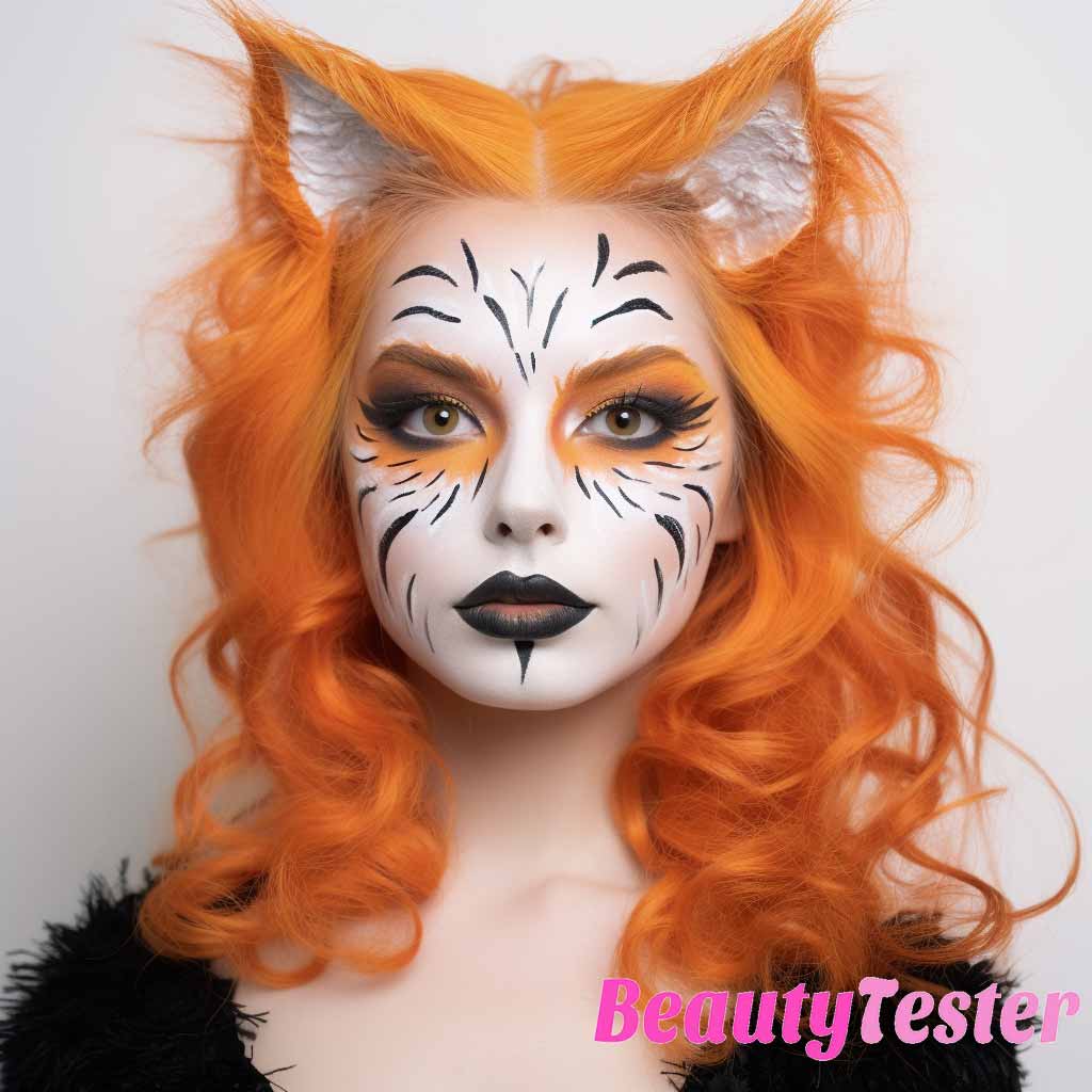 Trucco gatta Halloween arancione due