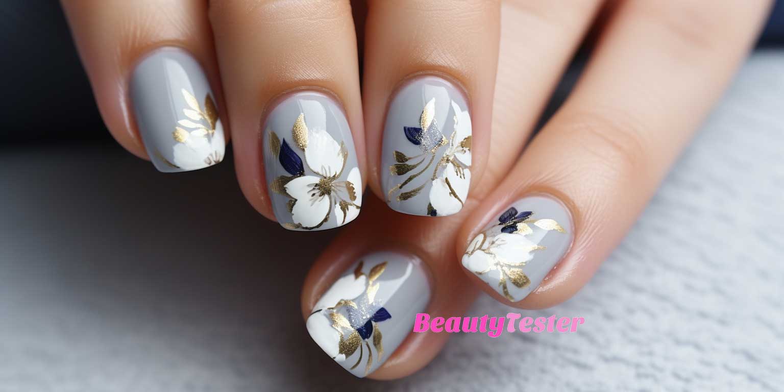 Unghie gel con fiori