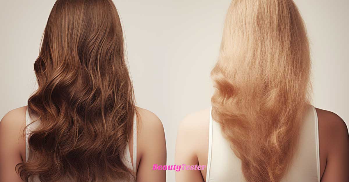 La differenza fra un capello sano (a sinistra) e un capello sfibrato (a destra)