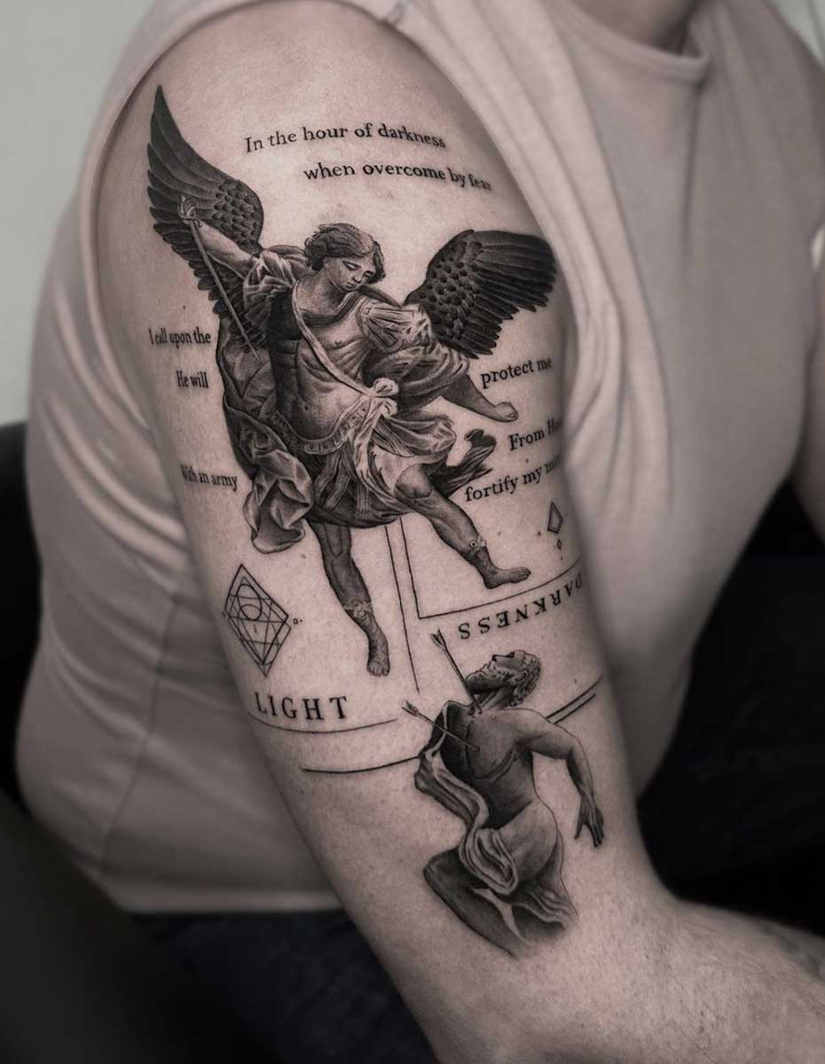 Tatuaggio Angelo Realistico e artistico 