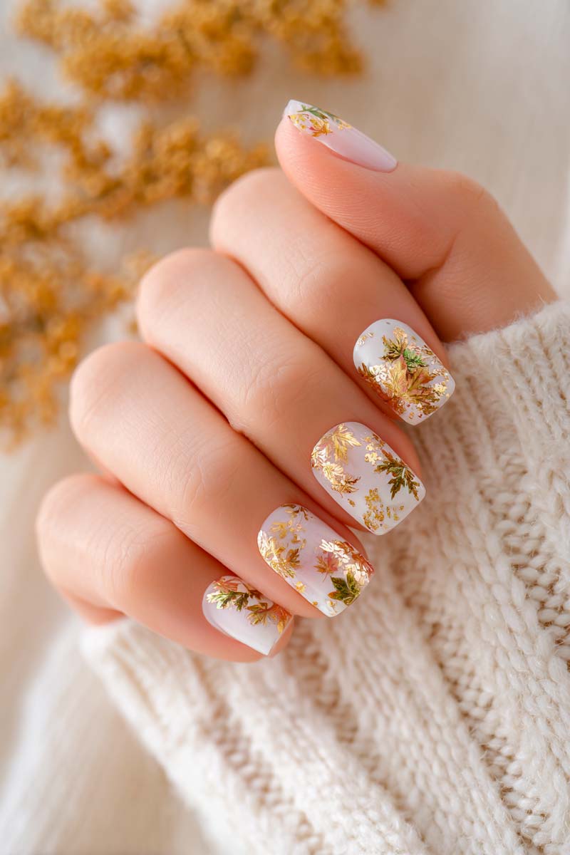 13+1 base bianco latte con foil oro