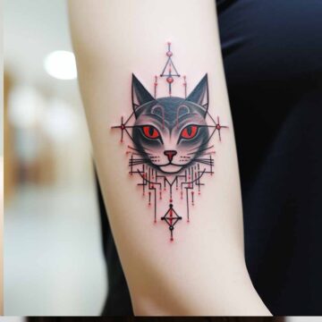 Tatuaggio semplice su braccio nero e rosso