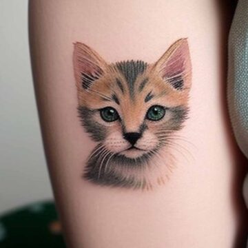 Tatuaggio gatto realistico