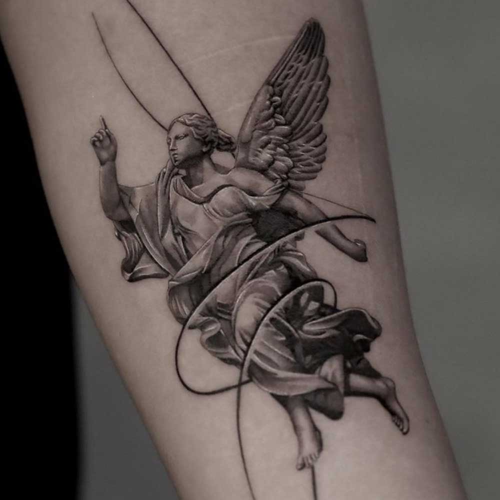 Tatuaggio Angelo Realistico e artistico