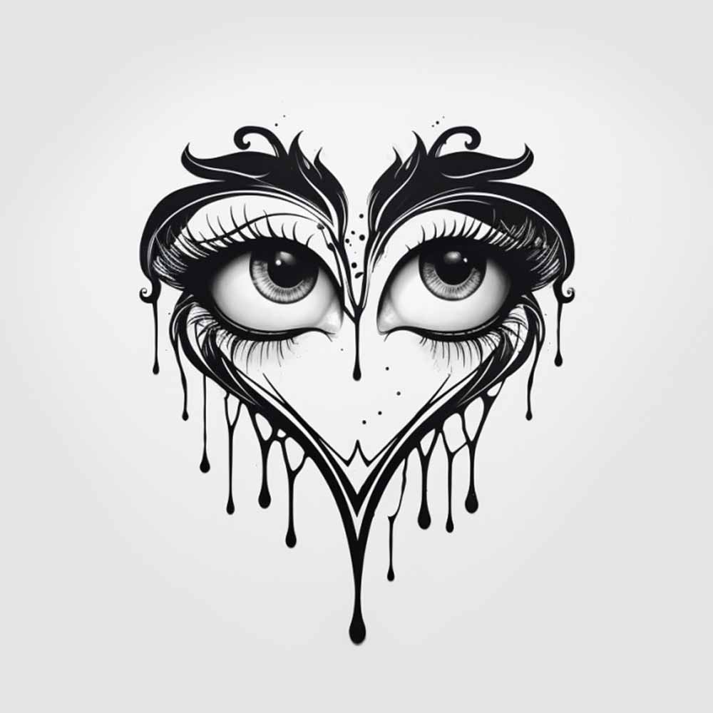 Disegno tatuaggio cuore che piange Disegno tatuaggio cuore che piange