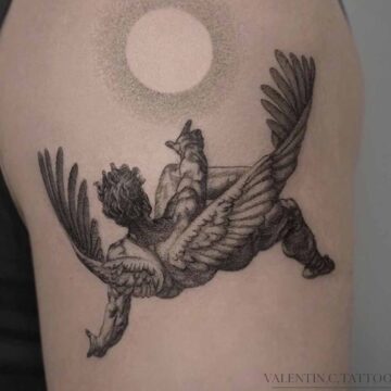 tatuaggio angelo che cade