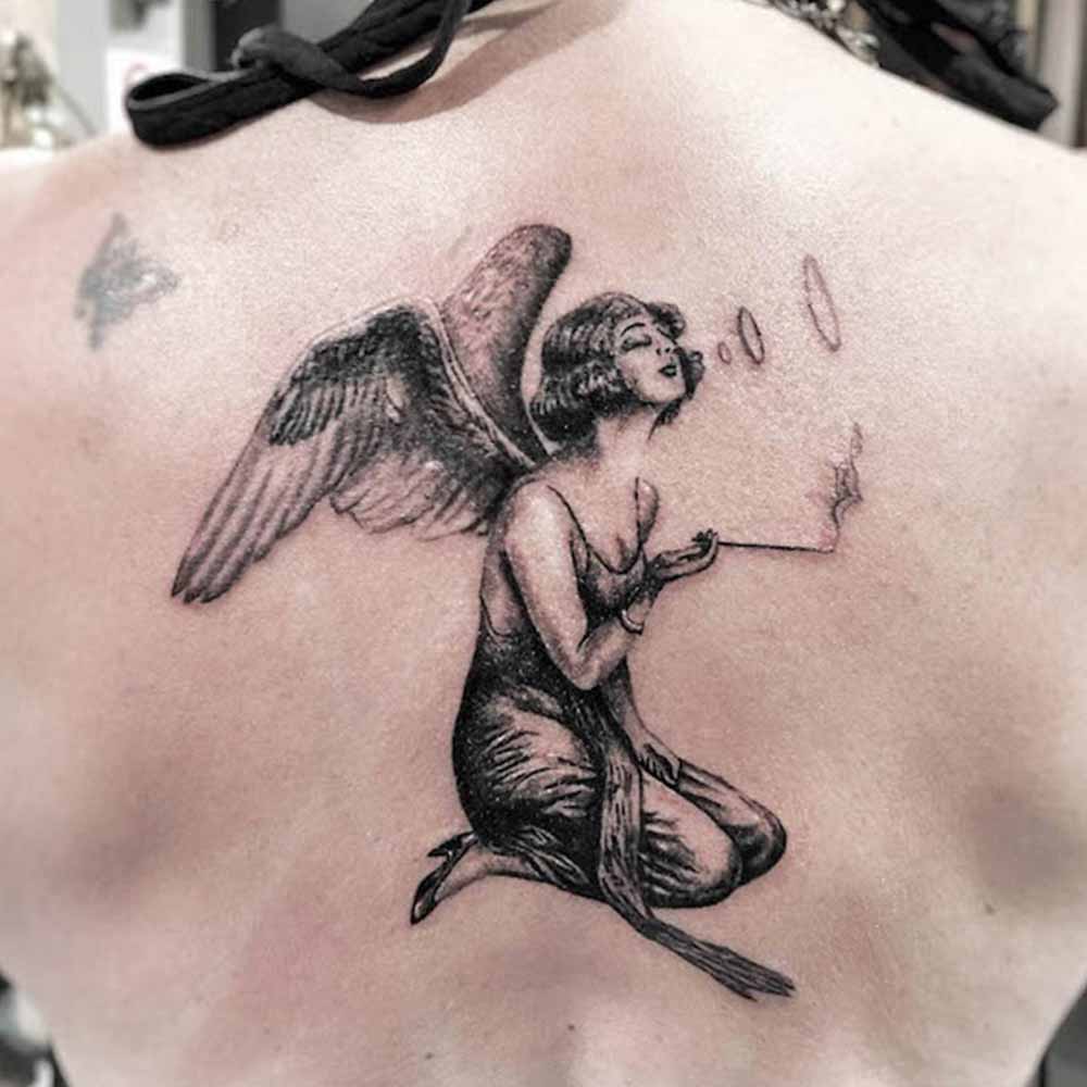 Tatuaggio angelo particolare