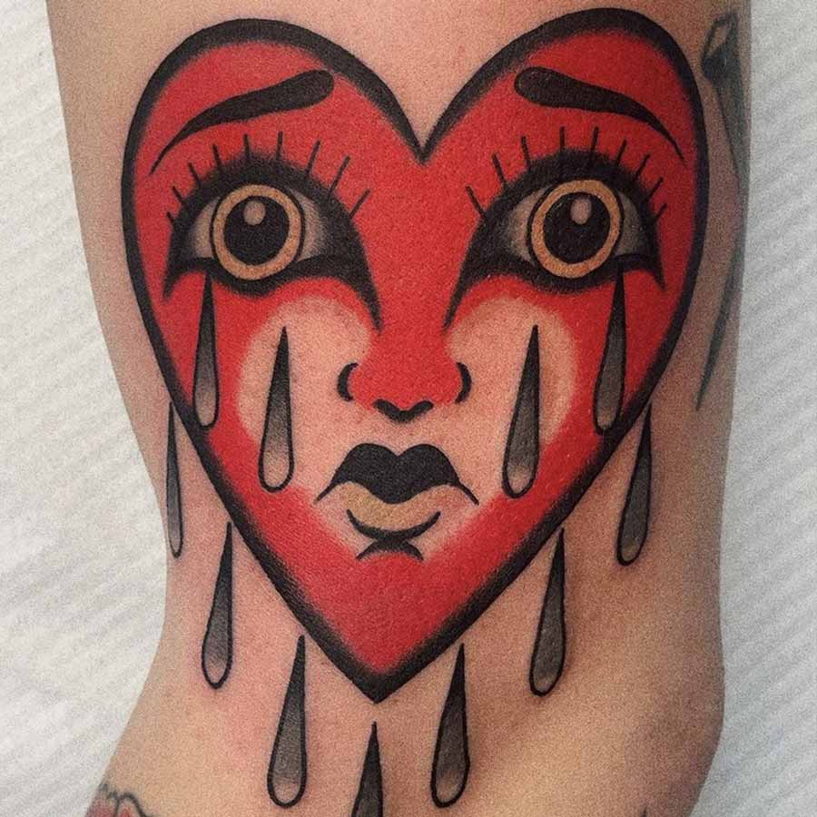 Tatuaggio cuore: 50 FOTO idee uniche e significati 1 tatuaggio cuore che piange