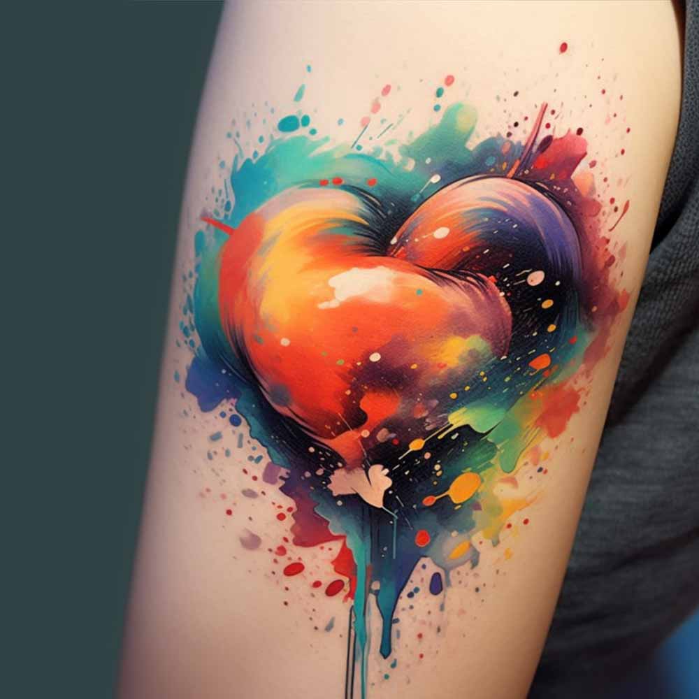 tatuaggio colorato effetto pittura tatuaggio colorato effetto pittura