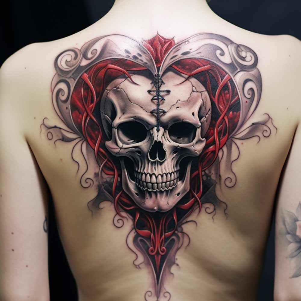 Tatuaggio cuore e teschio Tatuaggio cuore e teschio