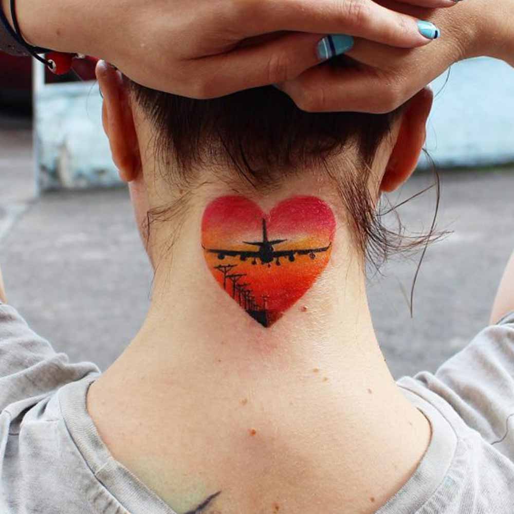 tatuaggio cuore per gli amanti dei viaggi tatuaggio cuore per gli amanti dei viaggi