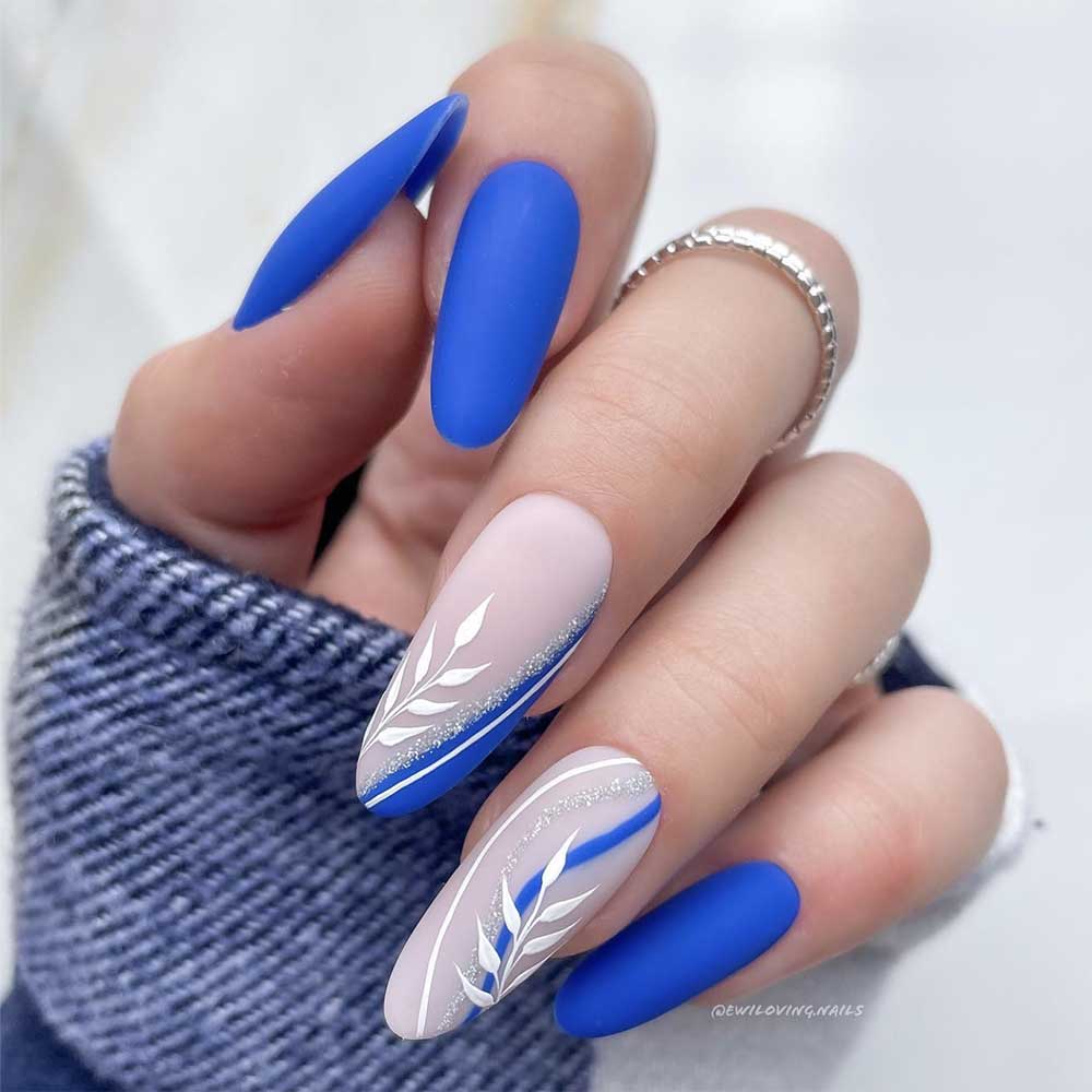 unghie blue e argento nail art unghie blue e argento nail art