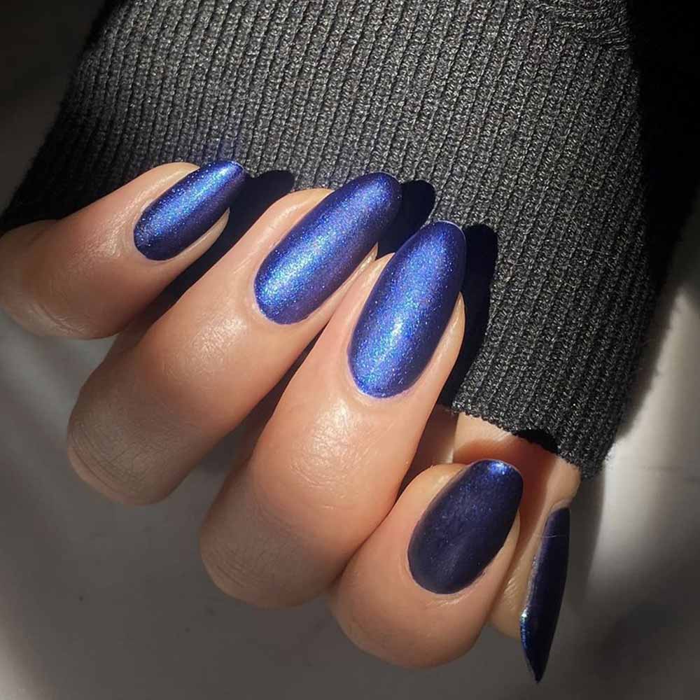 Unghie blu notte glitter Unghie blu notte glitter