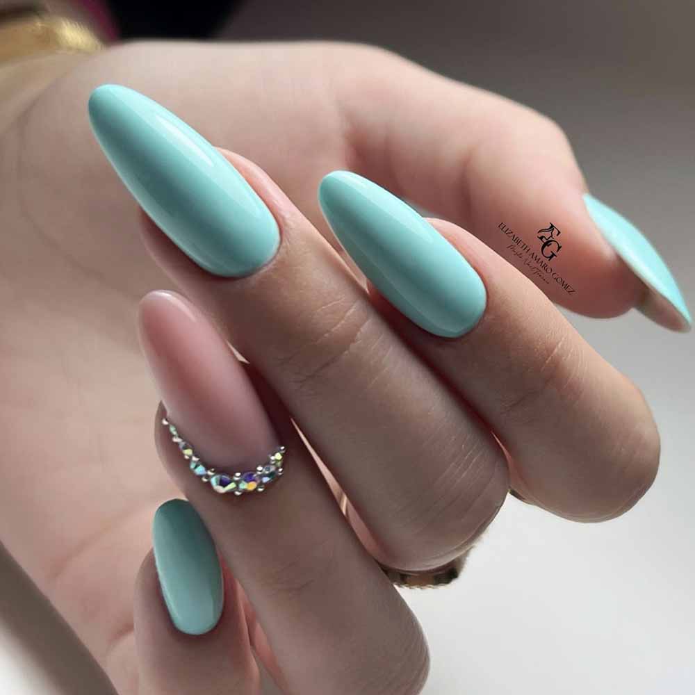 Unghie blu tiffany e rosa Unghie blu tiffany e rosa