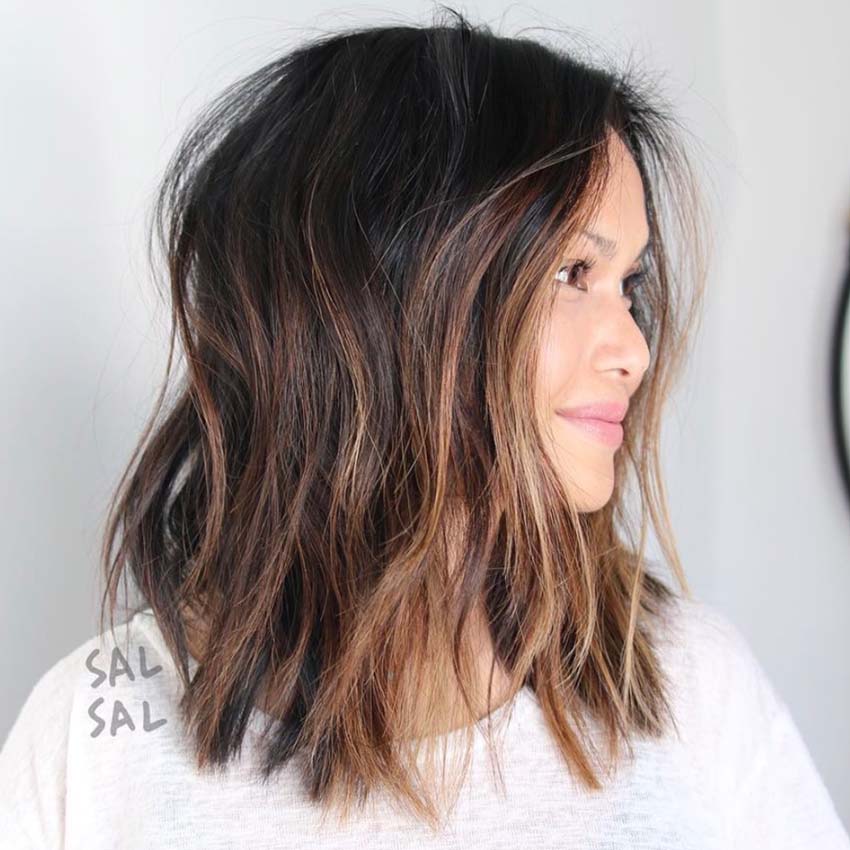 Balayage caramello per caschetto nero
