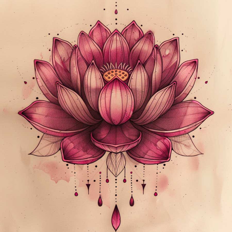 Disegno Loto per tatuaggio Disegno Loto per tatuaggio