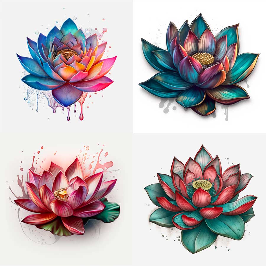 Tatuaggi fiori di loto: idee con foto, disegni e significato 6 Disegni fiori di Loto 3D per tatuaggi