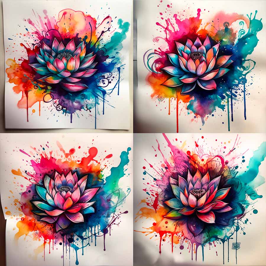 Disegno fiori Tattoo acquerello Disegno fiori Tattoo acquerello