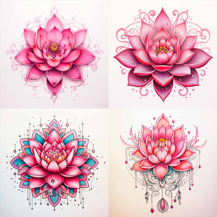 Disegno Lotus Tattoo rosa Disegno Lotus Tattoo rosa