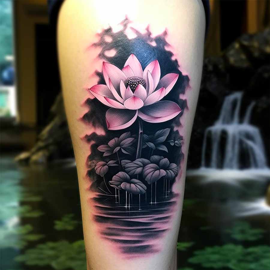 Tatuaggio grande sulla gamba Tatuaggio grande sulla gamba