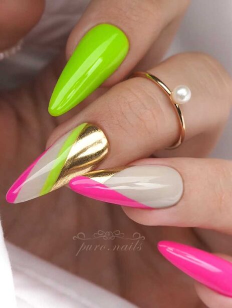 Unghie fluo eleganti